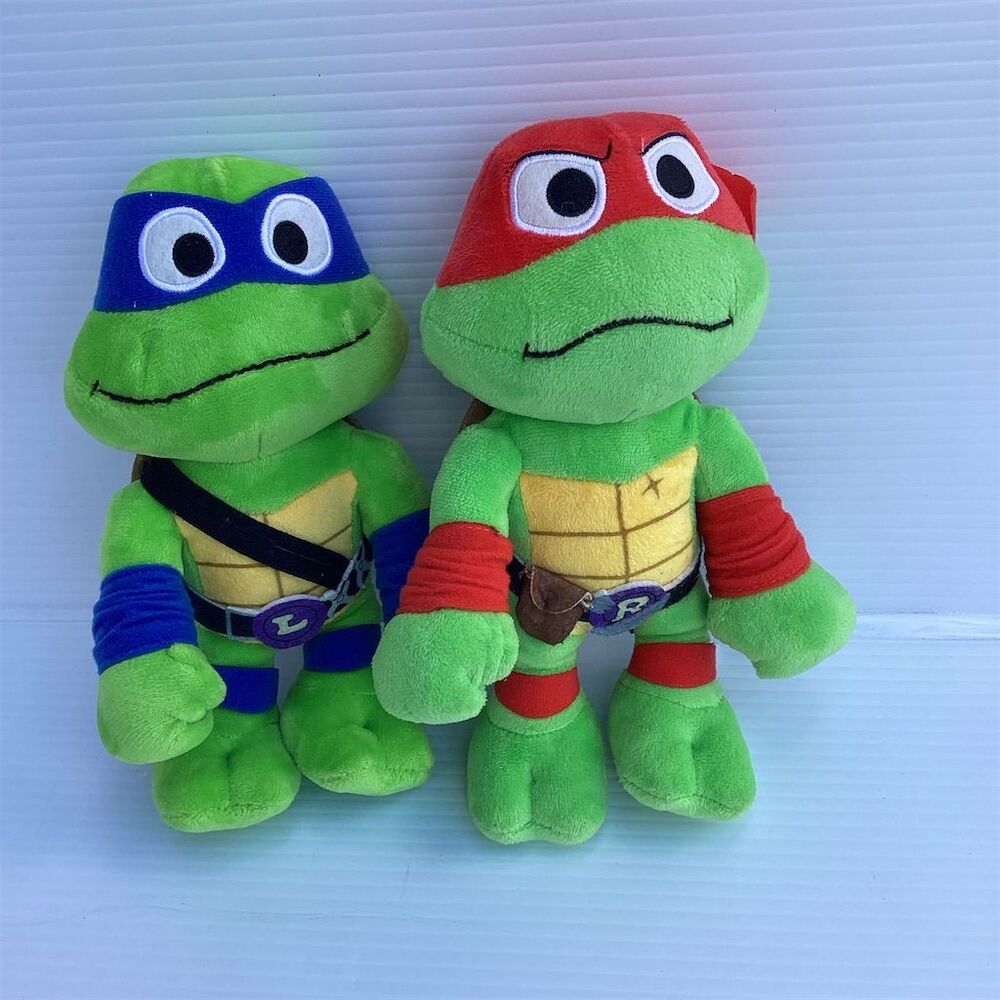 TMNT Mutant Mayhem 8" Plush‎ Set Raphael & Leonardo by Mattel